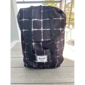 Herschel Supply Co Black Drawstring Backpack Tie Dye Check NEW W/ TAGS